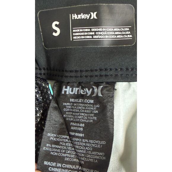Hurley Womens Swim Board Shorts Small Phantom Blue Boats Stretch Surf Black EUC - Picture 6 of 7